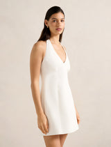 Riley Structured Halter Mini Dress Forever New