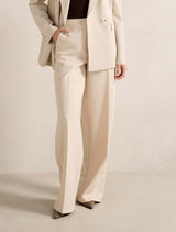 Lulu Wide Leg Pants Milk Marle Suit Forever New