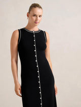 Kelsi Pearl Trim Tipped Knit Dress Forever New