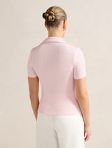 Addison Rib Short Sleeve Polo Top Forever New
