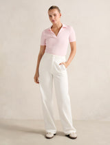 Addison Rib Short Sleeve Polo Top Forever New