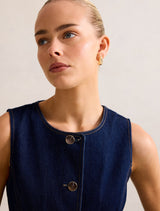 Cassie Denim Waistcoat Forever New