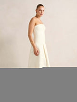 Lottie Strapless Jacquard Midi Dress Forever New