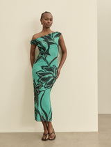 Gisella Tipped Mesh Midi Dress
