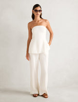 Delton Linen Bandeau Top Forever New