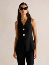 Lily Long Waistcoat Black Forever New