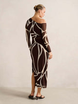 Gemma Tipped Shoulder Midi Dress Forever New