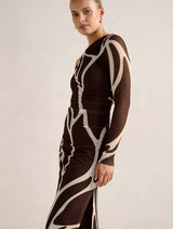 Gemma Tipped Shoulder Midi Dress Forever New