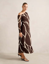 Gemma Tipped Shoulder Midi Dress Forever New