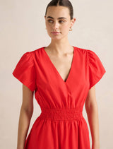 Mara Puff Sleeve Cotton Midi Dress Forever New