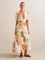 Sophie Puff Sleeve Midi Dress Almada Holiday Forever New