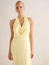 Becca Cowl Halter Satin Dress Forever New