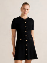 Mallory Knitted Mini Dress Black Forever New