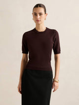 Maisie Short Sleeve T-Shirt Chocolate Forever New