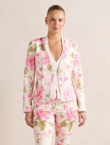 Porsha Printed Blazer Pink Botanical Suit Forever New