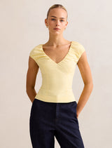 Mira V Neck Top Spring Daffodil Forever New