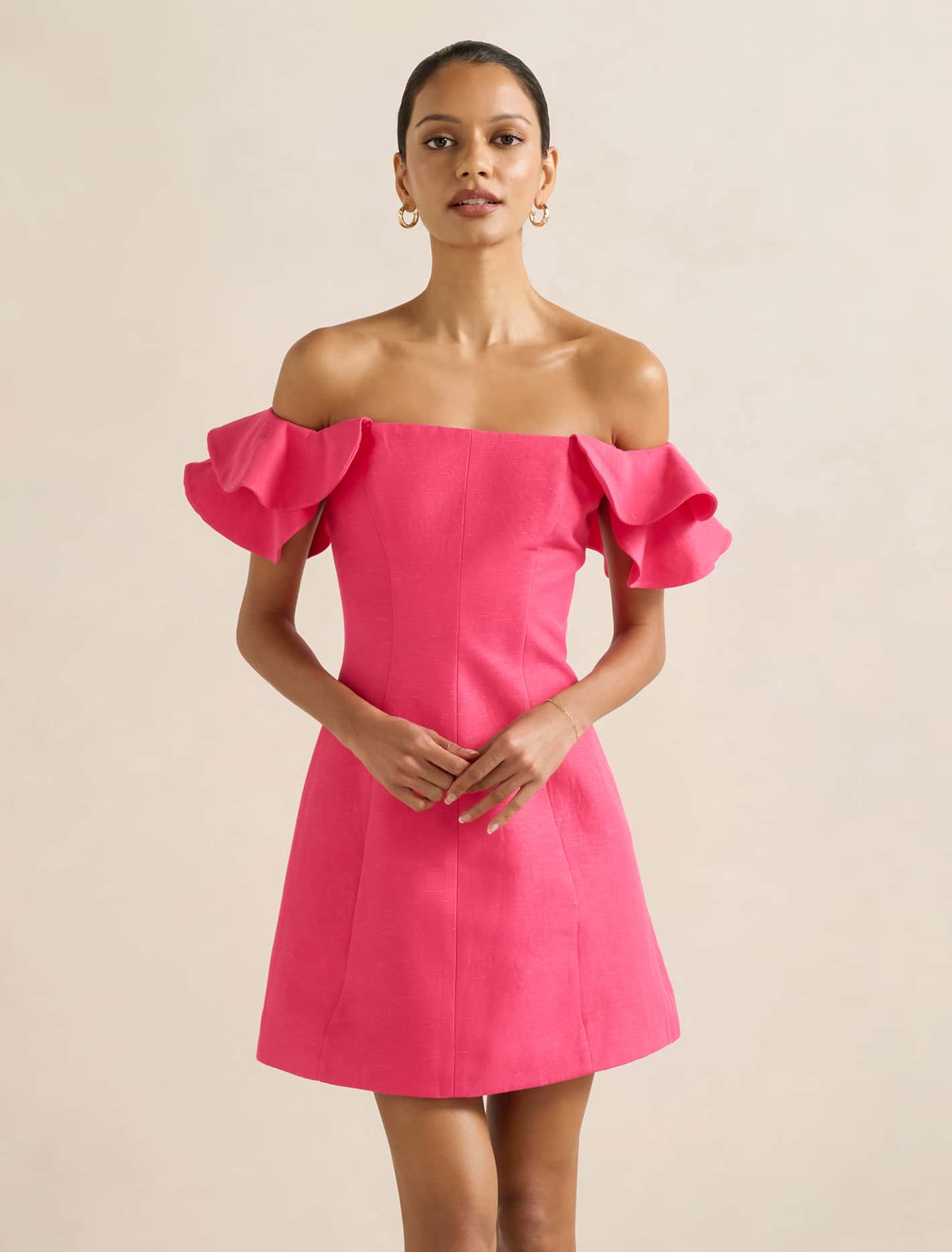 kenzie mini dress pink Kenzie Petite Off Shoulder Mini Dress Raspberry