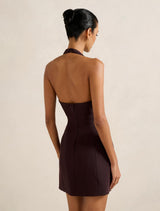 Riley Petite Structured Halter Mini Dress Forever New