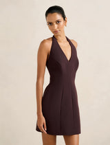 Riley Petite Structured Halter Mini Dress Forever New