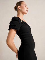 Linda One Shoulder Puff Sleeve Midi Dress Forever New