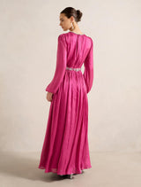 Elvia Metallic Belted Maxi Dress Forever New