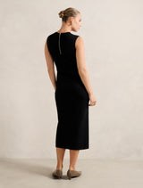 Chloe Extended Shoulder Knit Midi Dress Forever New