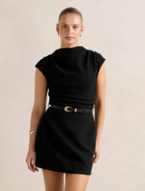 Natalie 2-In-1 Mini Dress Black Forever New