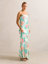 Kai Strapless Satin Maxi Dress Forever New