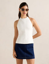 Delaney Halter Top Porcelain Forever New