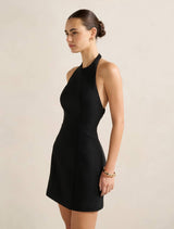 Lola Backless Halter Mini Dress Black Forever New