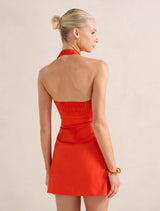 Imogen Stretch Cotton Halter Mini Dress Forever New