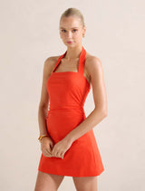 Imogen Stretch Cotton Halter Mini Dress Forever New