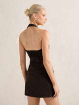 Imogen Stretch Cotton Halter Mini Dress