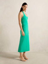 Esmee U-Neck Stretch Linen Midi Dress Forever New