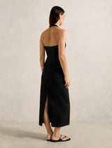 Esmee U-Neck Stretch Linen Midi Dress