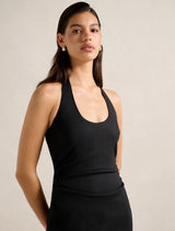 Esmee U-Neck Stretch Linen Midi Dress