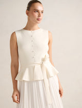 Luella Pleat Mixed Midi Dress Forever New