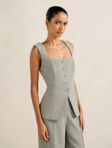 Haisley Petite Square Neck Waistcoat Forever New