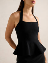 Delilah Halter Neck Peplum Top Forever New