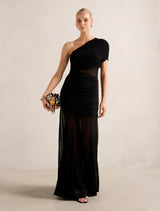 Harley Asym Jersey Cut Out Dress Black Forever New