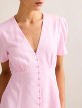 Saffron Linen Mini Dress Forever New