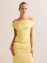 Mimi Off Shoulder Top Soft Yellow Co-ord Forever New