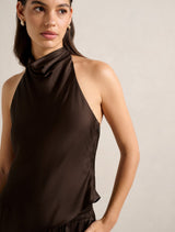 Skyler Halter Satin Top Forever New