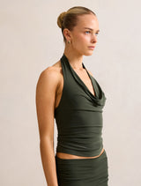 Della Cowl Halter Top Forever New
