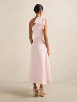 Danni Asym Petite Bow Midi Dress Forever New