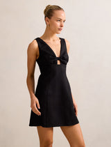 Indigo Knot Front Mini Dress Forever New