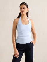 Shelby Halter Neck Top Cloud Blue Forever New
