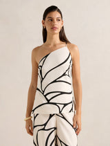 Miya One Shoulder Top Sabine Abstract Co-ord Forever New