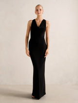 Aliki Cowl Jersey Maxi Dress Black Forever New