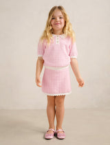 Connie Girls Scallop Knit Skirt